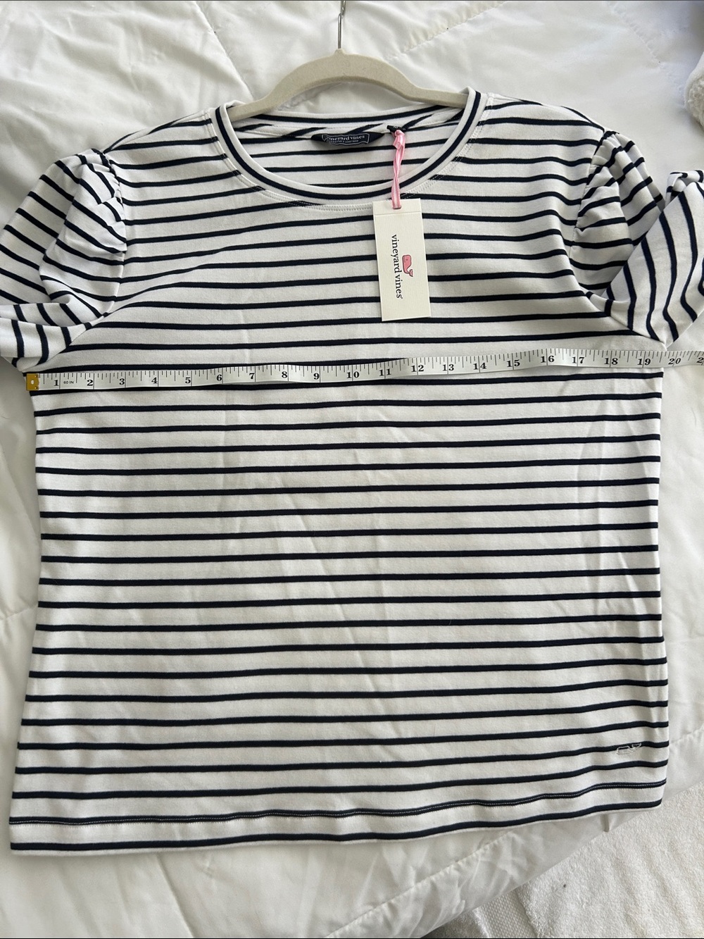 Vineyard Vines White and Navy Striped Long-Sleeve Tee - Picture 3 of 6